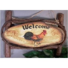 Welcome Rooster Resin 