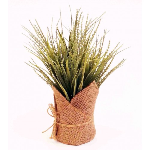 13" Vanilla Grass Bush - Silk